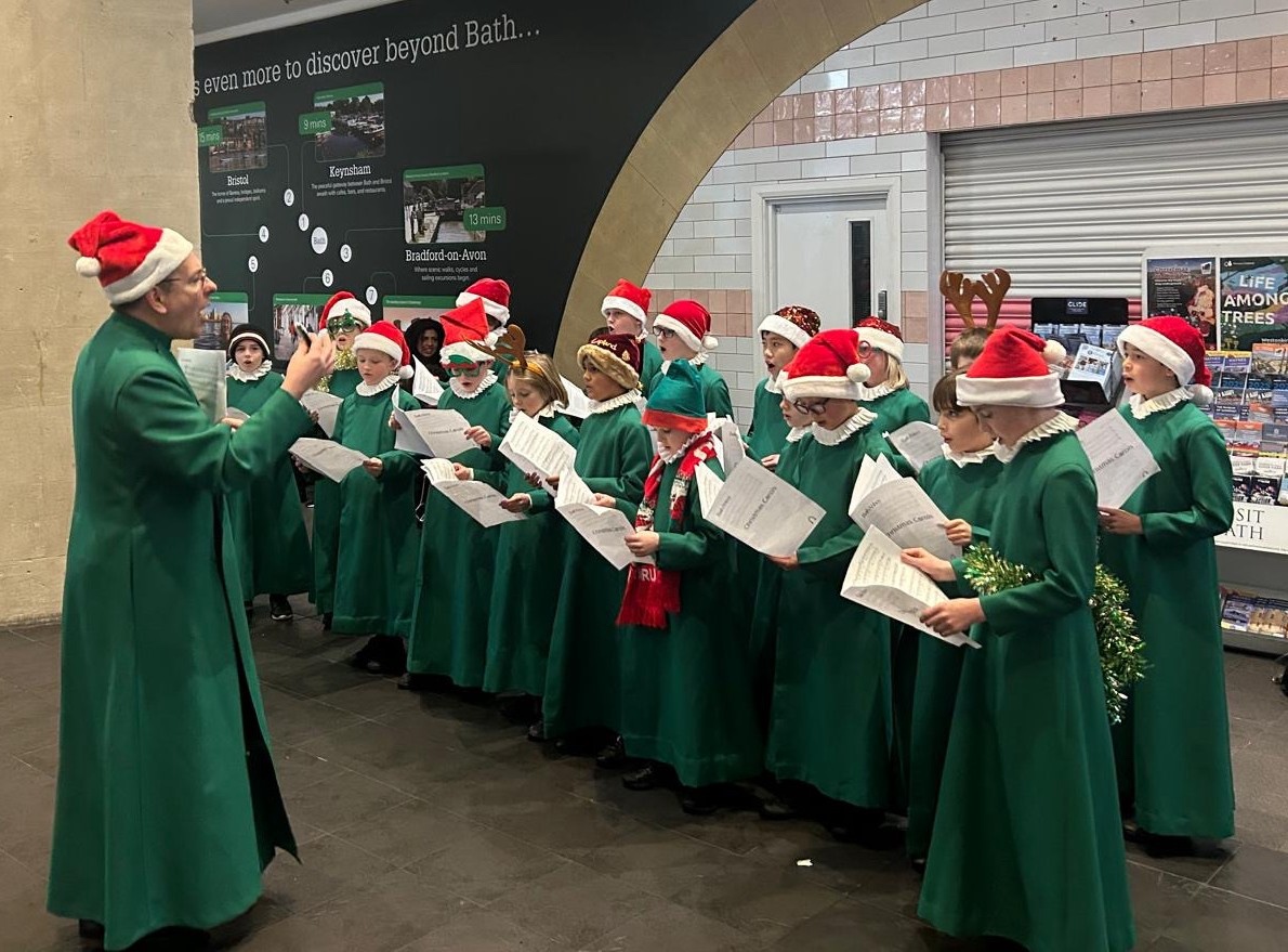 Carols at Bath Spa Railway station